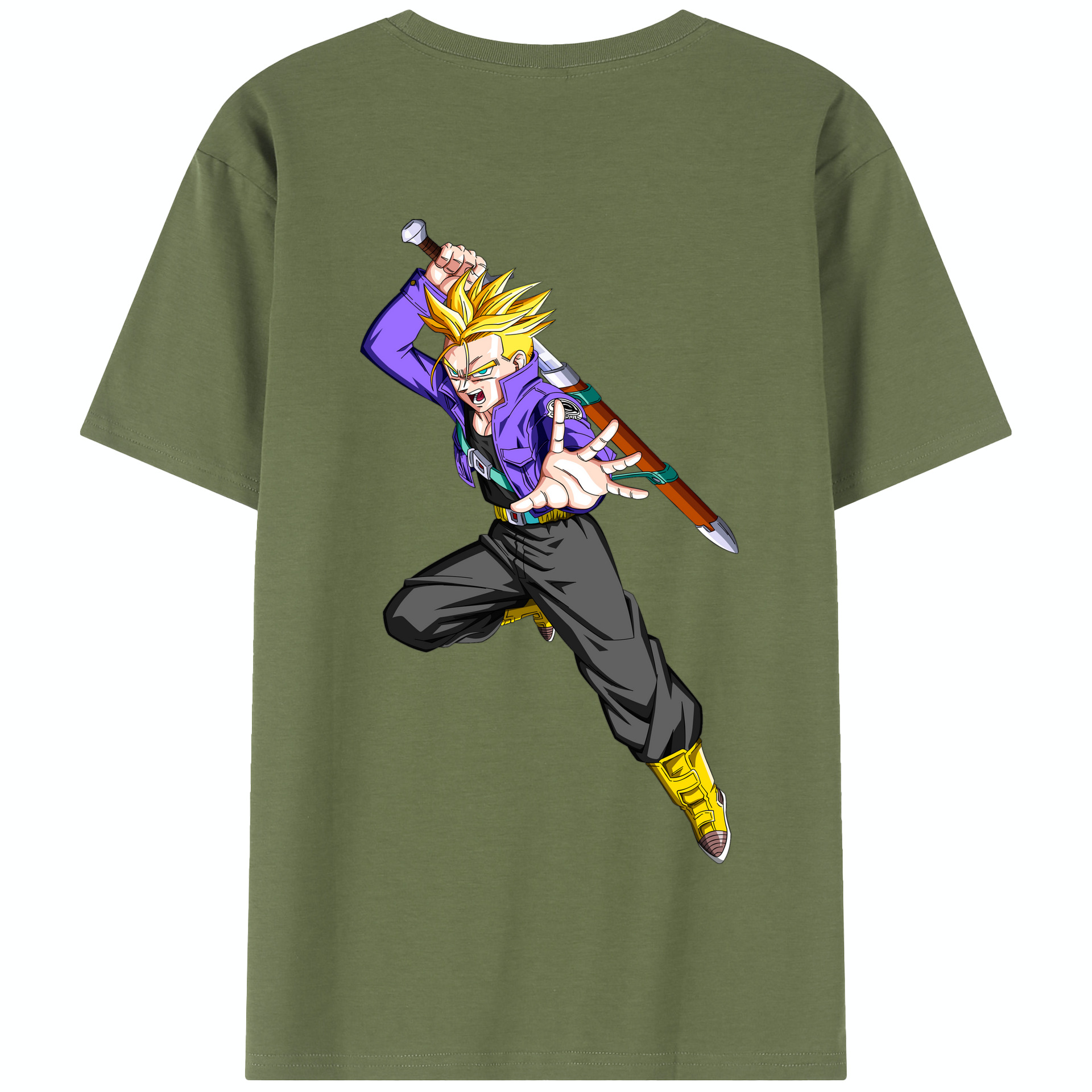 （画像用） ドラゴンボール トランクス（Torankusu）DRAGON BALL Trunks 綿100％半袖Tシャツ（背面プリント）